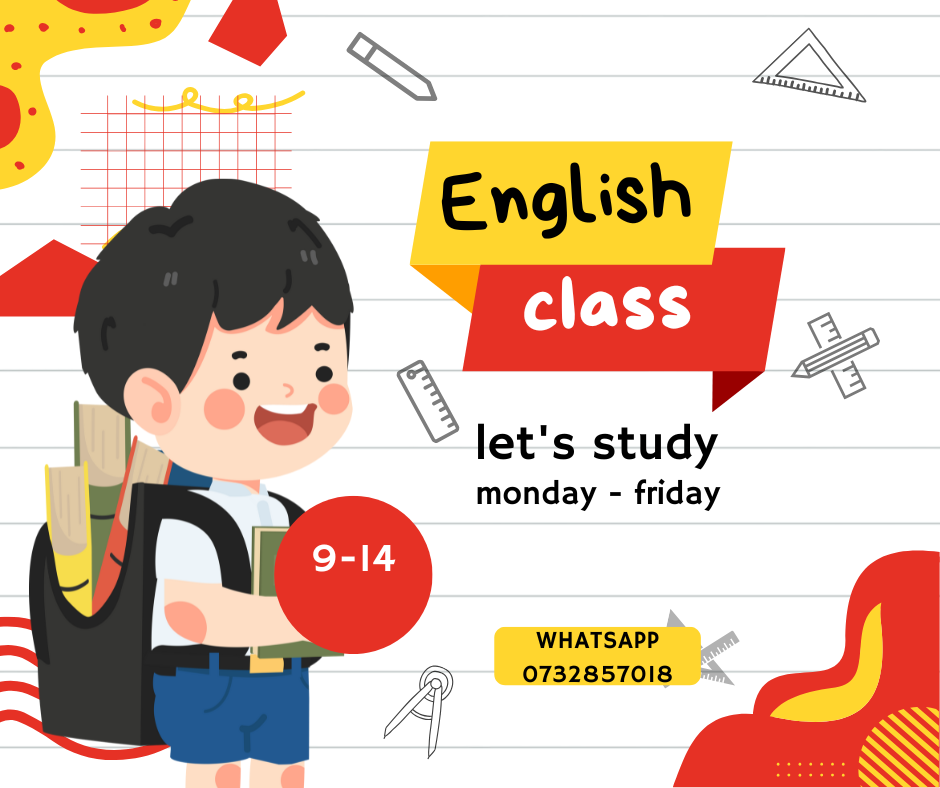 White Abstract Open English Class Registration Facebook Post